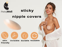 Load image into Gallery viewer, PRETTYWELL Nipple Covers no Show for Women, Waterproof Adhesive Pasties Nipple Cover, Reusable Petals Nipple Cover Silicone Ultra Thin Nipple Pasties Nude