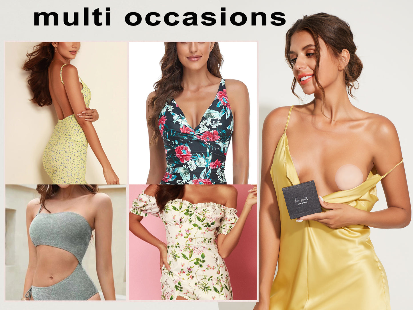 PRETTYWELL Nipple Covers no Show for Women, Waterproof Adhesive Pasties Nipple Cover, Reusable Petals Nipple Cover Silicone Ultra Thin Nipple Pasties Nude