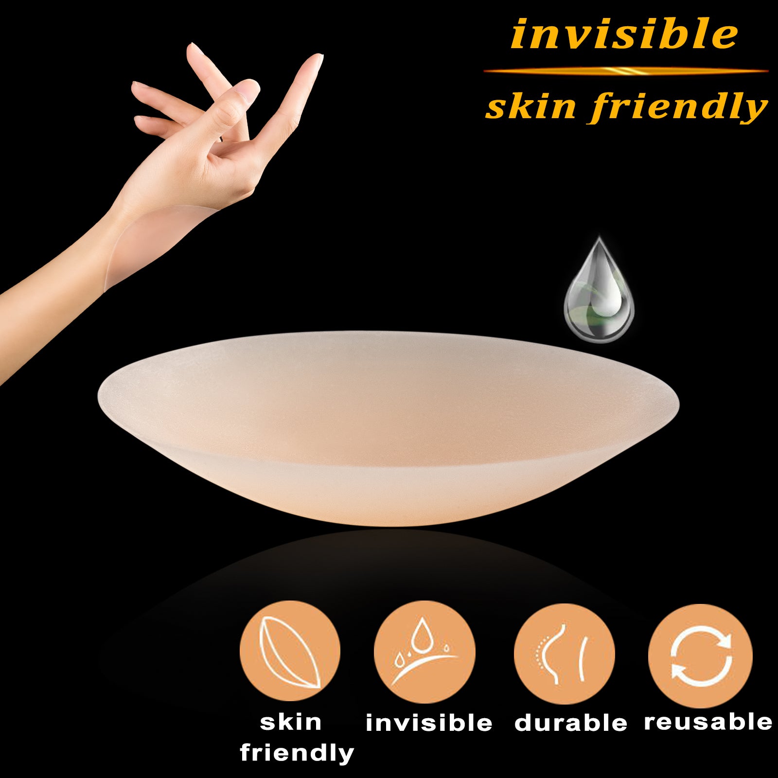 PRETTYWELL Nipple Covers no Show for Women, Waterproof Adhesive Pasties Nipple Cover, Reusable Petals Nipple Cover Silicone Ultra Thin Nipple Pasties Nude